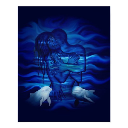 Liebe, Passionsakt - Paar mit Dolphin Poster (Vorderseite)