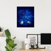 Liebe, Passionsakt - Paar mit Dolphin Poster (Heimbüro)