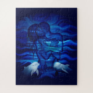 Liebe, Passionsakt - Paar mit Dolphin Puzzle