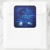 Liebe, Passionsakt - Paar mit Dolphin Quadratischer Aufkleber (Tasche)