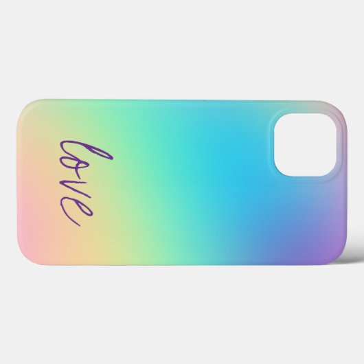 "Liebe" Pastel Rainbow Gradient Design Case-Mate iPhone Hülle (Rückseite (Horizontal))