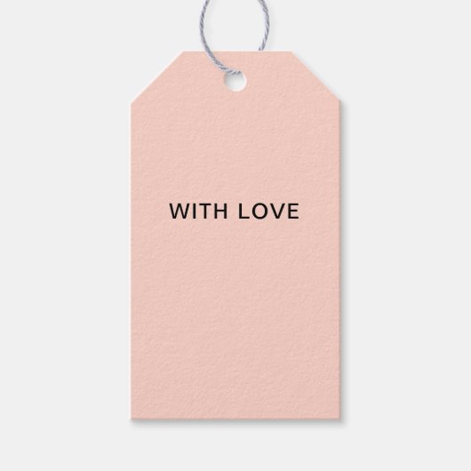 Liebe Pastel Rosa Minimal Elegante Elegante Elegan Geschenkanhänger (Vorderseite)