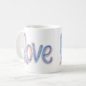 Liebe Pastel Scribble Slogan Kaffeetasse (Vorderseite Links)