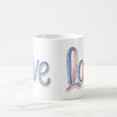 Liebe Pastel Scribble Slogan Kaffeetasse (Mittel)