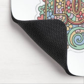Liebe Pastell Blumen Retro-Typografie Mousepad (Ecke)