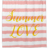 Liebe Pastellfarben Rosa Streifen Duschvorhang (Vorderseite)