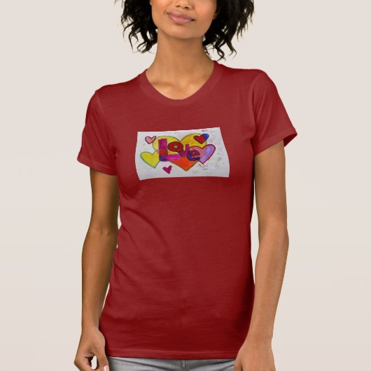 Liebe Patchwork Herz Glitzer Inspiration Shirts (Vorderseite)