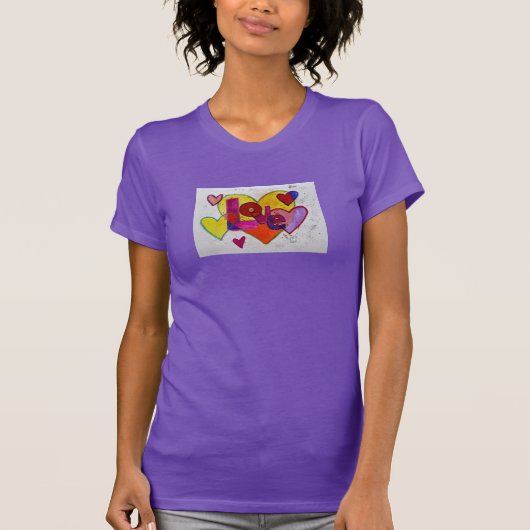 Liebe Patchwork Herz Glitzer Inspiration Shirts (Vorderseite)