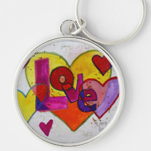 Liebe Patchwork Herz-Glitzer-Malerei Schlüsselanhä Schlüsselanhänger