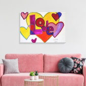 Liebe-Patchwork-Herz-Malerei-Canvas Print Leinwanddruck (Insitu (Wohnzimmer))