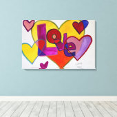 Liebe-Patchwork-Herz-Malerei-Canvas Print Leinwanddruck (Insitu (Holzboden))
