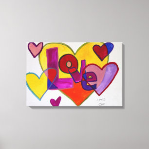 Liebe-Patchwork-Herz-Malerei-Canvas Print Leinwanddruck