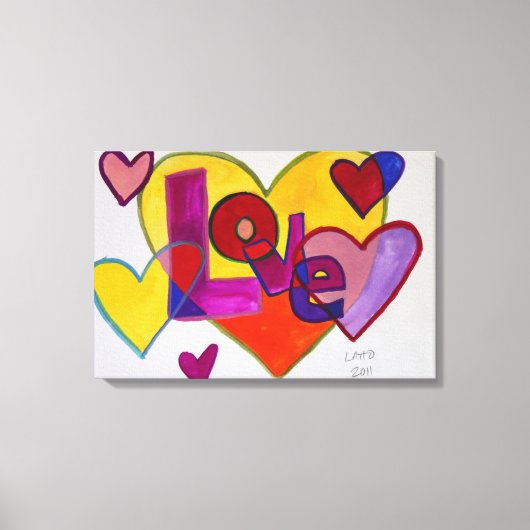 Liebe-Patchwork-Herz-Malerei-Canvas Print Leinwanddruck (Vorderseite)