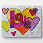 Liebe-Patchwork-Herz-Malerei Gedicht Plaque Fotoplatte (Vorderseite)
