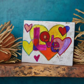 Liebe-Patchwork-Herz-Malerei Gedicht Plaque Fotoplatte (Seite)