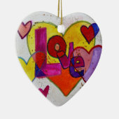Liebe Patchwork Kunst, Glitzer Kunst, Dichtung und Keramik Ornament (Rechts)