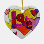 Liebe Patchwork Kunst, Glitzer Kunst, Dichtung und Keramik Ornament (Vorne)