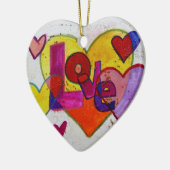 Liebe Patchwork Kunst, Glitzer Kunst, Dichtung und Keramik Ornament (Links)