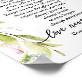 Liebe Patienten 1 Korinther 13:4-8 Wildblumen Poster (Ecke)