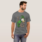 LIEBE Patrick Day Gnomes Leopard Green Kariert Sha T-Shirt (Vorne ganz)