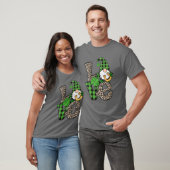 LIEBE Patrick Day Gnomes Leopard Green Kariert Sha T-Shirt (Unisex)