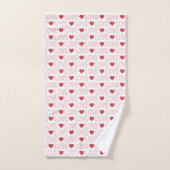 Liebe Pattern Badetuch Set - Rote Kontur (Handtuch)