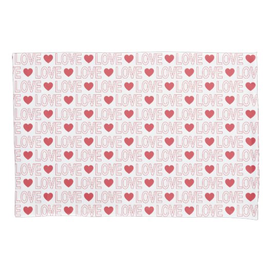 Liebe Pattern Musterbeispiel - Rote Kontur Kissenbezug (Vorderseite)