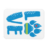 LIEBE PAW (Blaue Buchstaben) - Magnet (Horizontal)