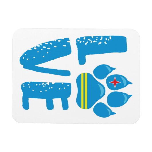 LIEBE PAW (Blaue Buchstaben) - Magnet (Horizontal)