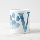 Liebe Paw Blue Jumbo-Tasse (Vorderseite)
