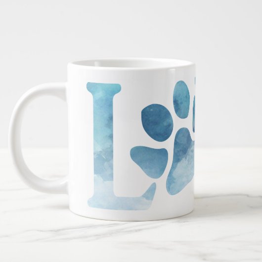 Liebe Paw Blue Jumbo-Tasse (Links)