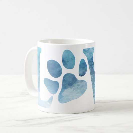 Liebe Paw Blue Kaffeetasse (Vorderseite Links)