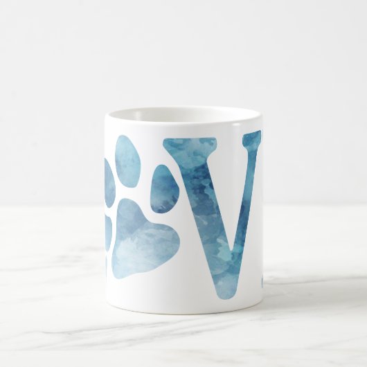 Liebe Paw Blue Kaffeetasse (Mittel)