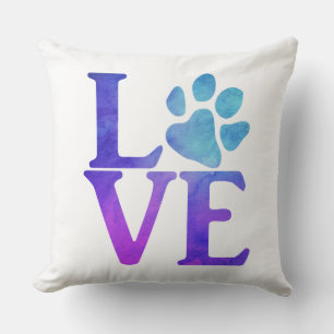 Liebe Paw Classic Blue und Lila Kissen