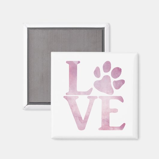 Liebe Paw Classic Pink Magnet (Vorderseite/Rückseite)