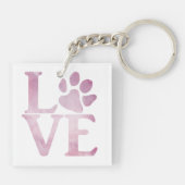 Liebe Paw Classic Pink Schlüsselanhänger (Rückseite)