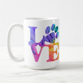 Liebe Paw druckt Kaffeetasse Tasse (Links)