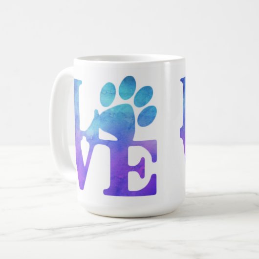 Liebe Paw druckt Kaffeetasse Tasse (Vorderseite Links)