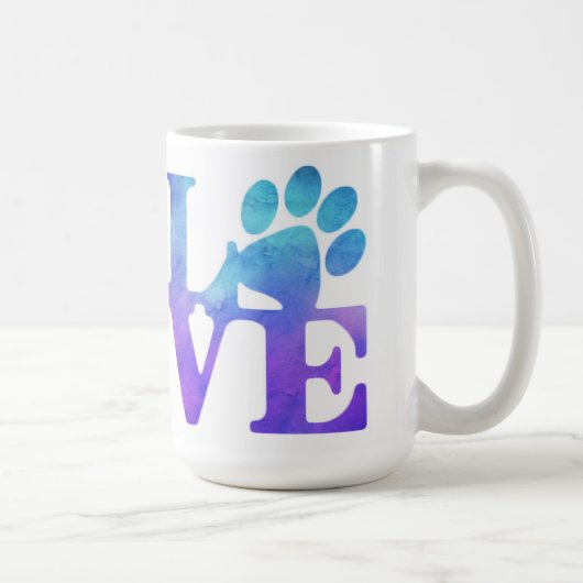 Liebe Paw druckt Kaffeetasse Tasse (Rechts)