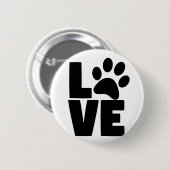 Liebe Paw (Hintergrundfarbe auswählen) Button (Vorne & Hinten)