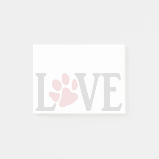Liebe Paw Post-it Klebezettel (Vorderseite)