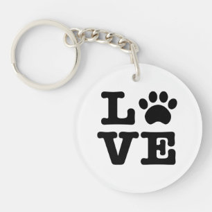 Liebe Paw Print Acrylic Schlüsselanhänger