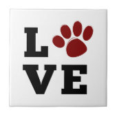 Liebe Paw Print Animal Lover Dog Lover Fliese (Vorderseite)