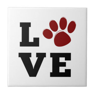 Liebe Paw Print Animal Lover Dog Lover Fliese