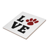 Liebe Paw Print Animal Lover Dog Lover Fliese (Seite)