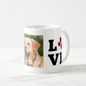 Liebe Paw Print Animal Lover Dog Lover Foto Kaffeetasse (VorderseiteRechts)