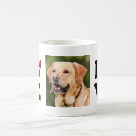 Liebe Paw Print Animal Lover Dog Lover Foto Kaffeetasse (Mittel)