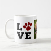 Liebe Paw Print Animal Lover Dog Lover Foto Kaffeetasse (Links)
