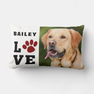 Liebe Paw Print Animal Lover Dog Lover Foto Lendenkissen