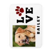 Liebe Paw Print Animal Lover Dog Lover Foto Magnet (Vertikal)